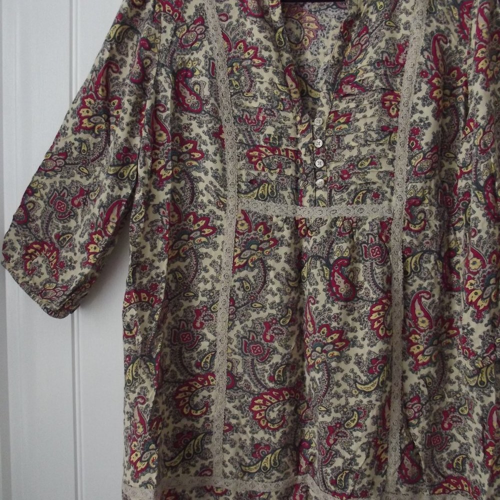 Red Camel BOHO Peasant Blouse Tunic Large
